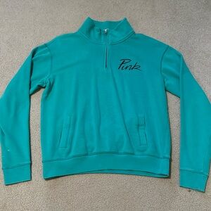 Victoria’s Secret Pink quarter-zip collared sweatshirt. Size XS.